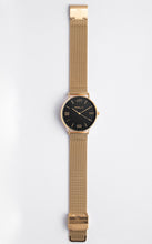 Load image into Gallery viewer, Black and Gold 36 mm Gold Mesh Arya Watch
