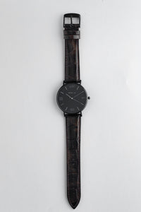 Black on Black 40 mm Brown Leather Arya Watch