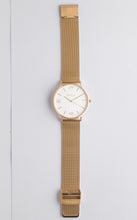 Load image into Gallery viewer, White and Gold 40 mm Gold Mesh Arya Watch