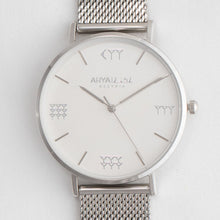 Load image into Gallery viewer, White and Silver 38 mm Silver Mesh Arya Watch