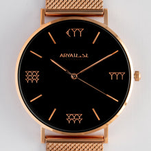 Load image into Gallery viewer, Black and Rose Gold 40 mm Rose Gold Mesh Arya Watch